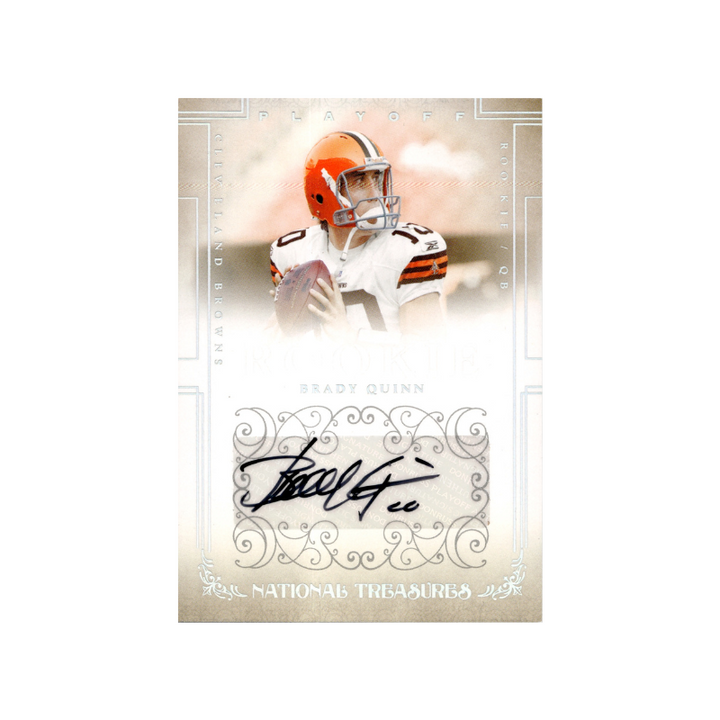 2007 Playoff National Treasures Brady Quinn Rookie Autograph #6/49 Browns #104
