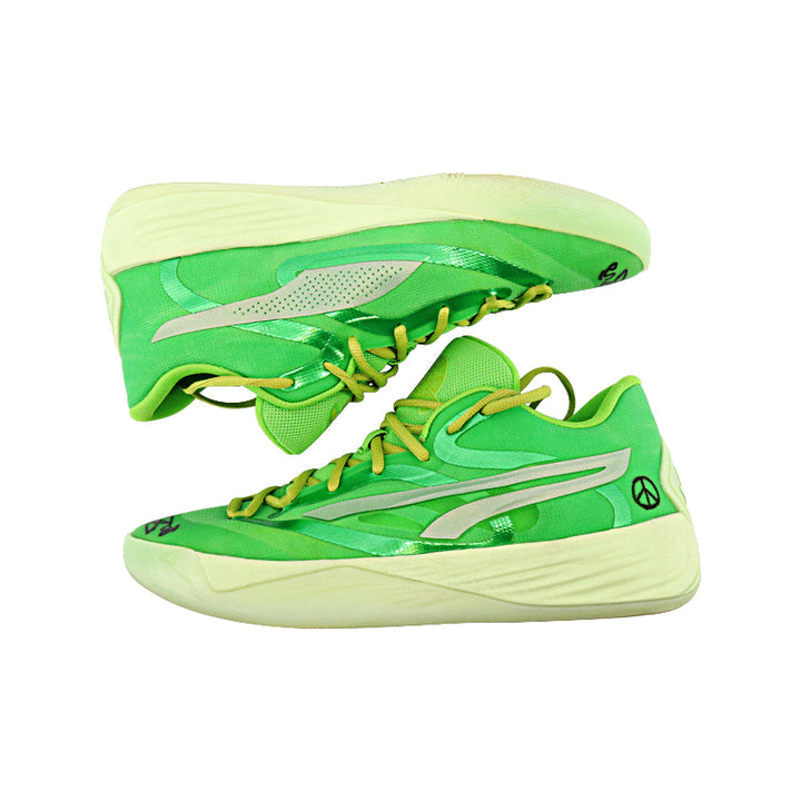 Breanna Stewart New York Liberty Autographed Signed Game Used Size 12 Pair of Bright Green Puma Stewie 2 Model "Apple Pizza Crumble" Sneakers  (Breanna Stewart LOA)