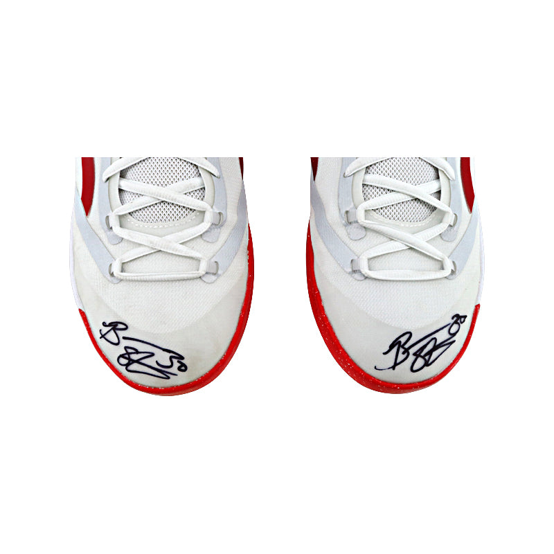Breanna Stewart New York Liberty Autographed Signed Game Used Size 12 Pair of White w/ Red Puma Stewie Model Sneakers (Breanna Stewart LOA)