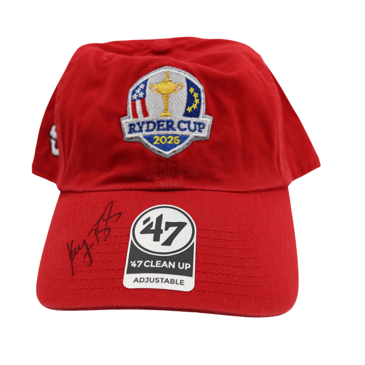 Keegan Bradley Autographed St. John's University Ryder Cup Red Hat St. John LOA