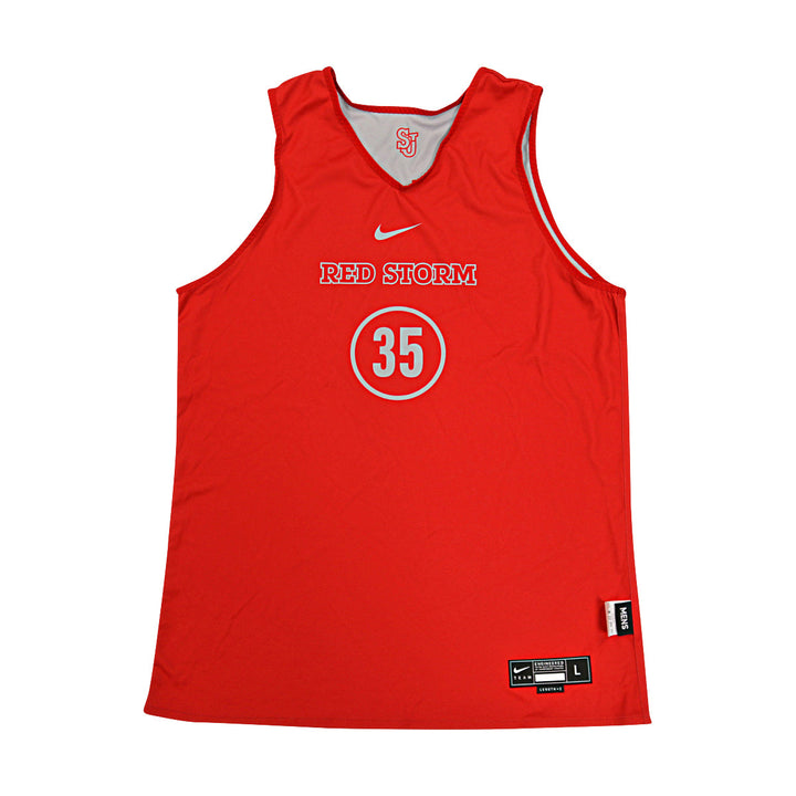 St. John's University Issued Reversible Red/Grey Practice Jersey #35