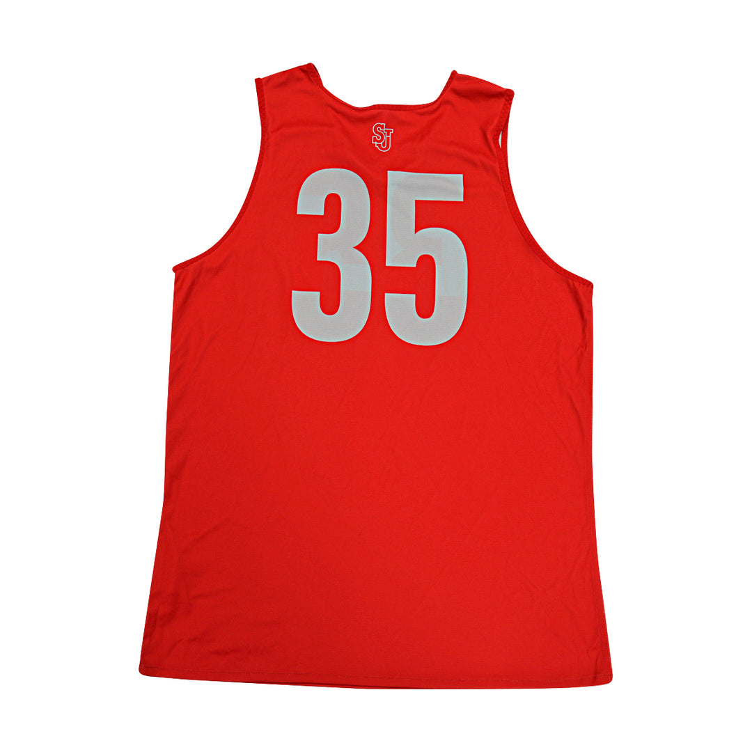 St. John's University Issued Reversible Red/Grey Practice Jersey #35