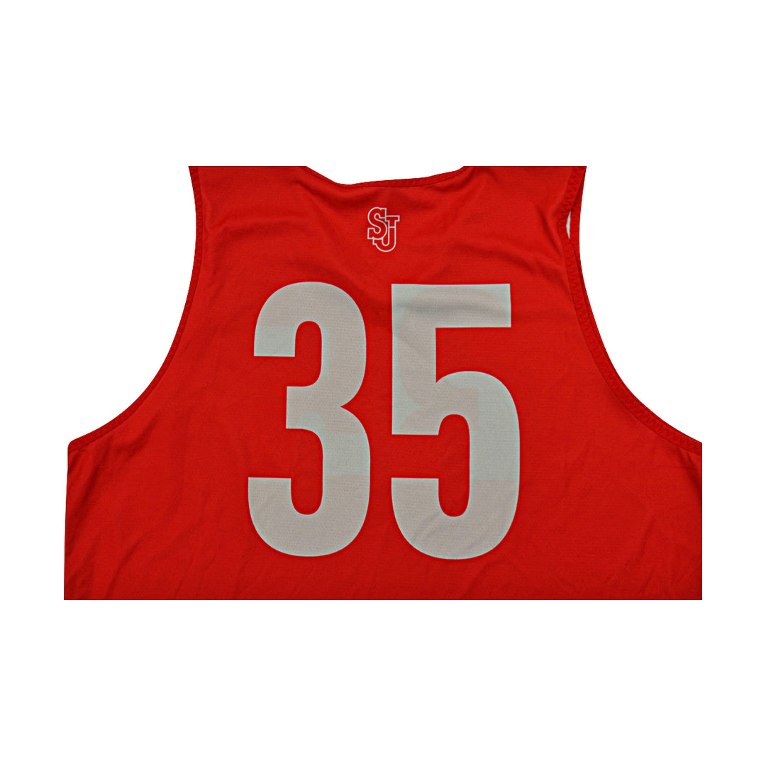 St. John's University Issued Reversible Red/Grey Practice Jersey #35