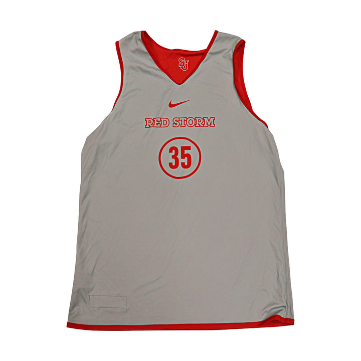St. John's University Issued Reversible Red/Grey Practice Jersey #35
