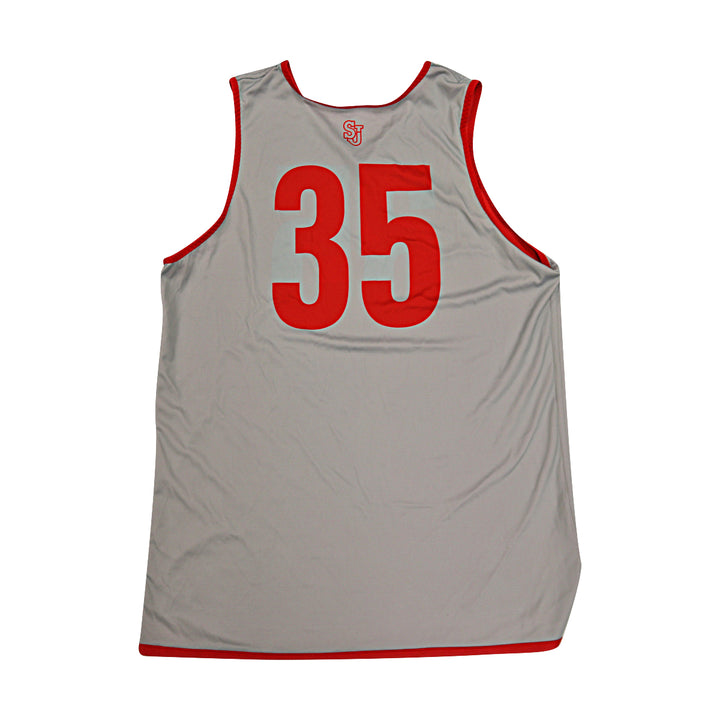St. John's University Issued Reversible Red/Grey Practice Jersey #35