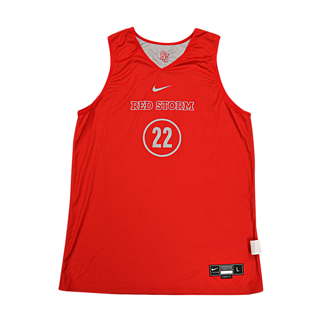 St. John's University Issued Reversible Red/Grey Practice Jersey #22