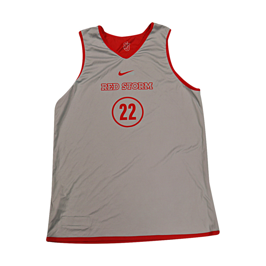 St. John's University Issued Reversible Red/Grey Practice Jersey #22