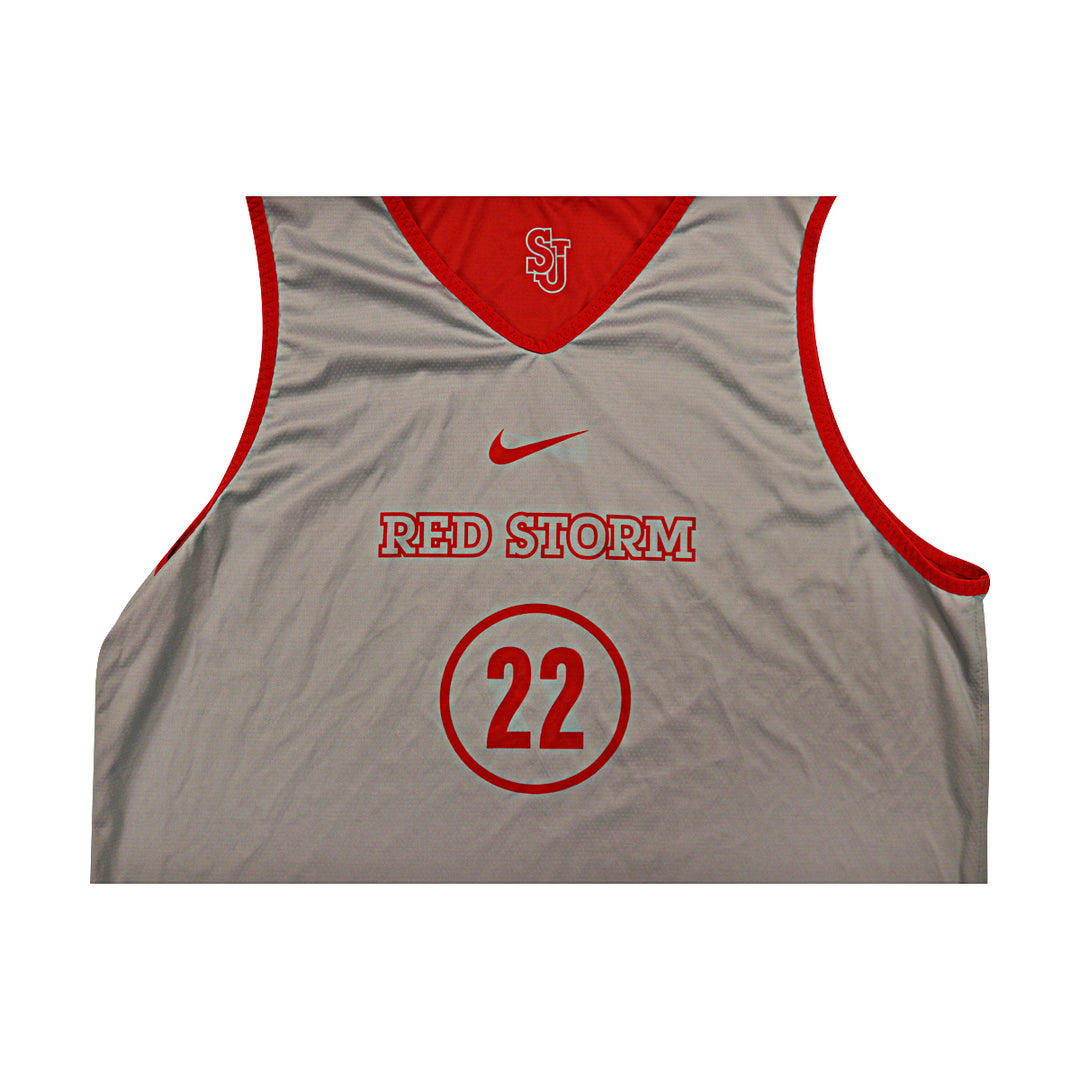 St. John's University Issued Reversible Red/Grey Practice Jersey #22