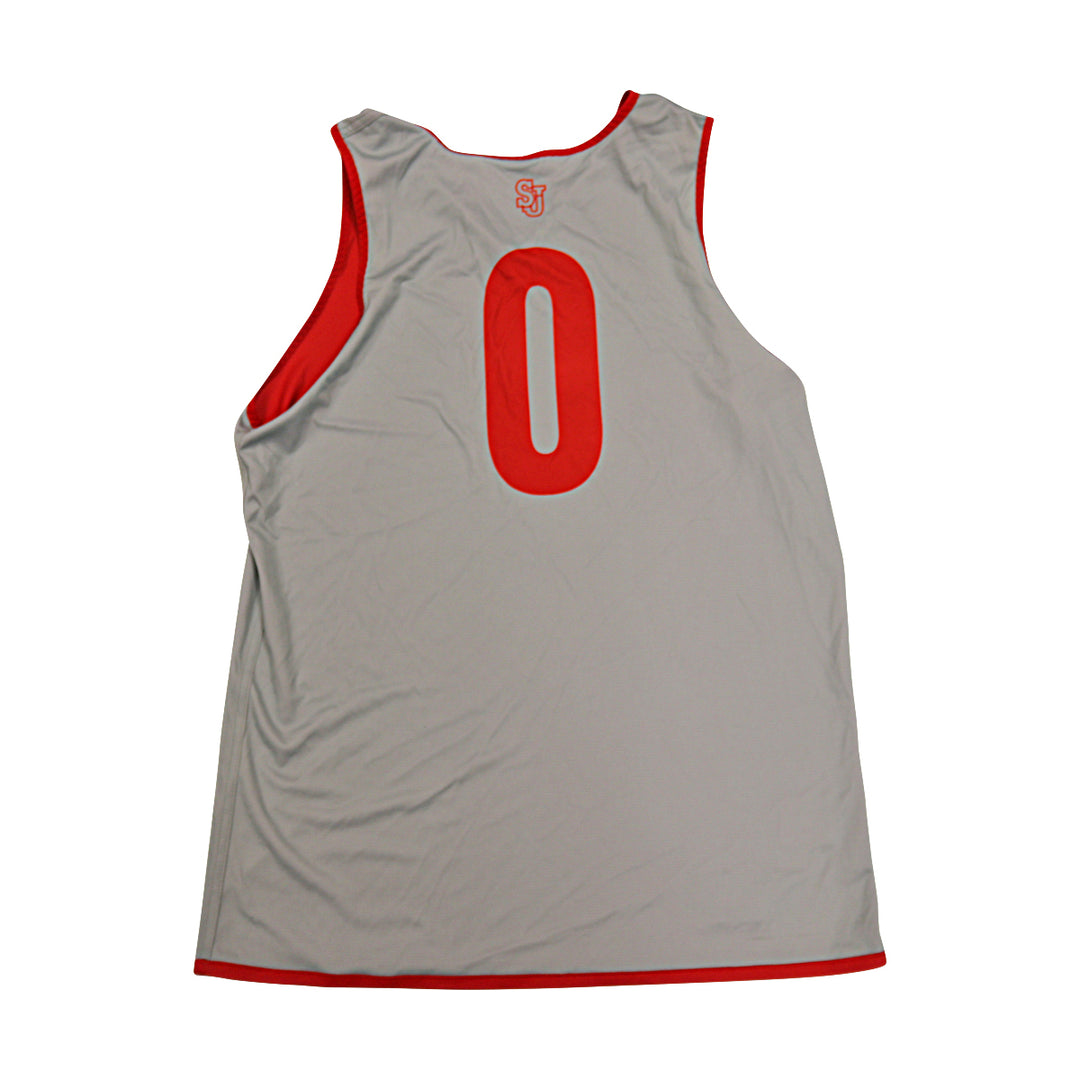 St. John's University Issued Reversible Red/Grey Practice Jersey #0
