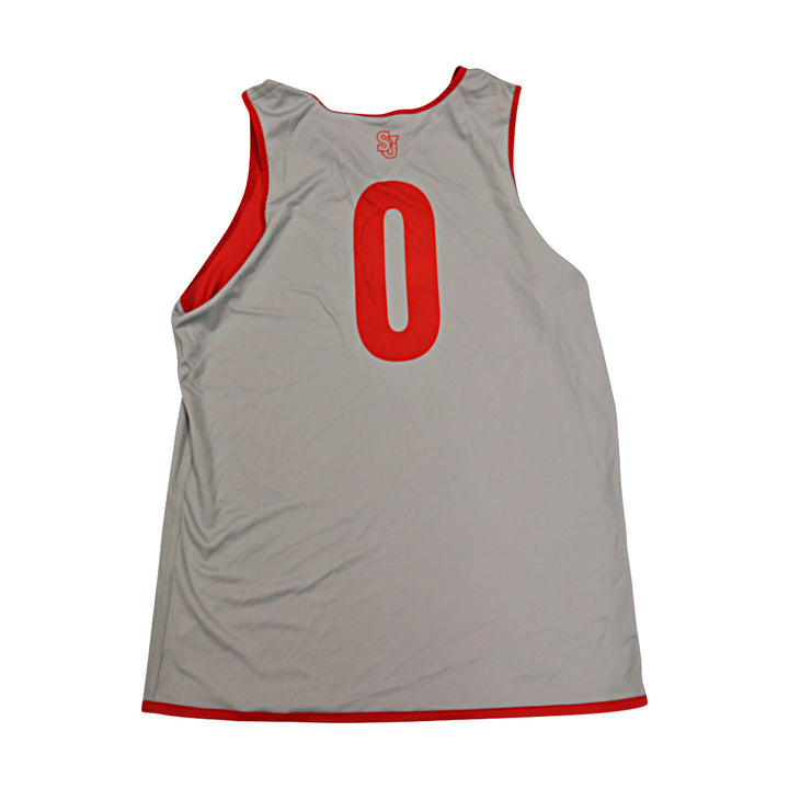 St. John's University Issued Reversible Red/Grey Practice Jersey #0