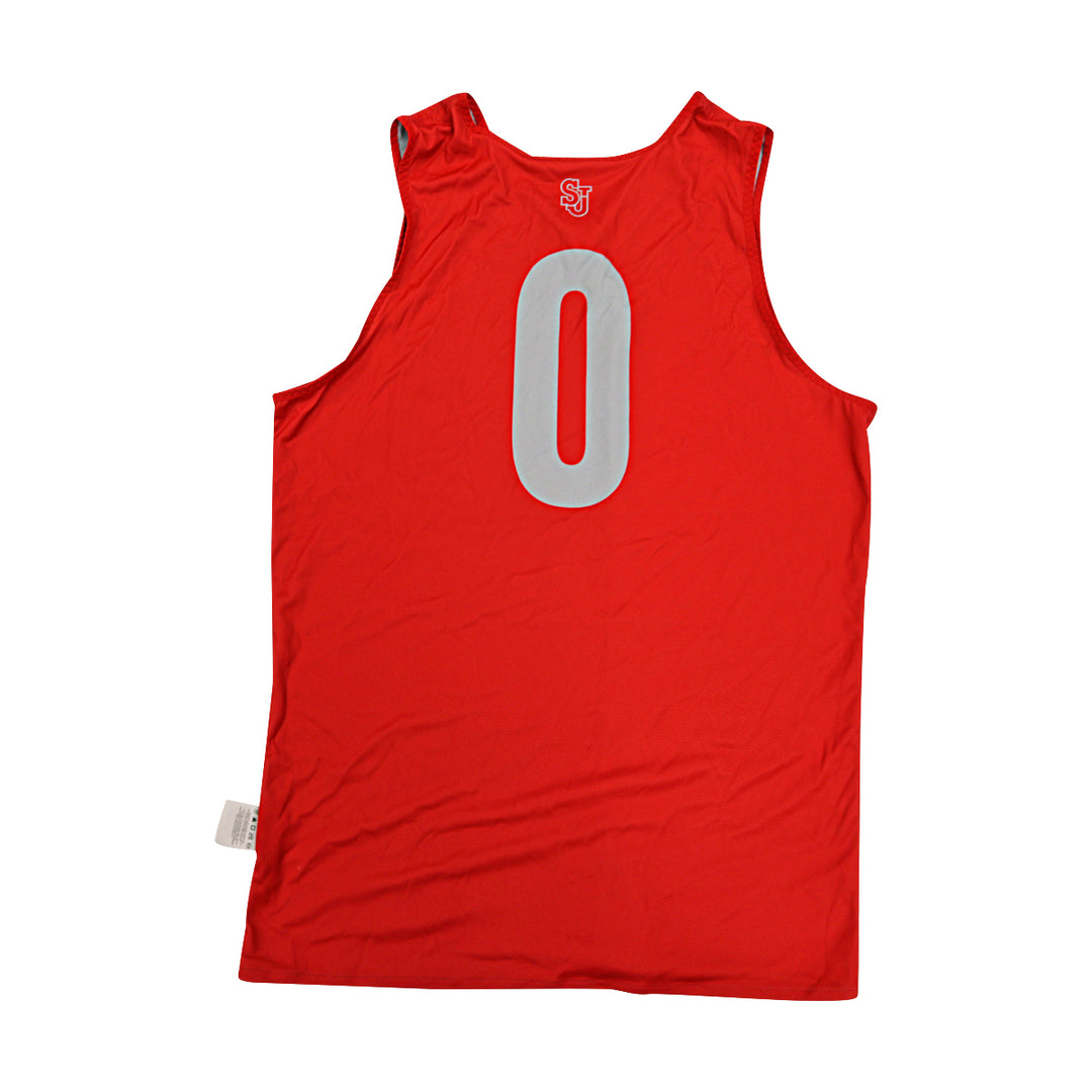 St. John's University Issued Reversible Red/Grey Practice Jersey #0