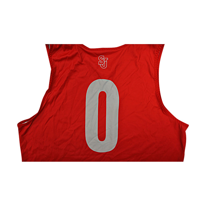 St. John's University Issued Reversible Red/Grey Practice Jersey #0