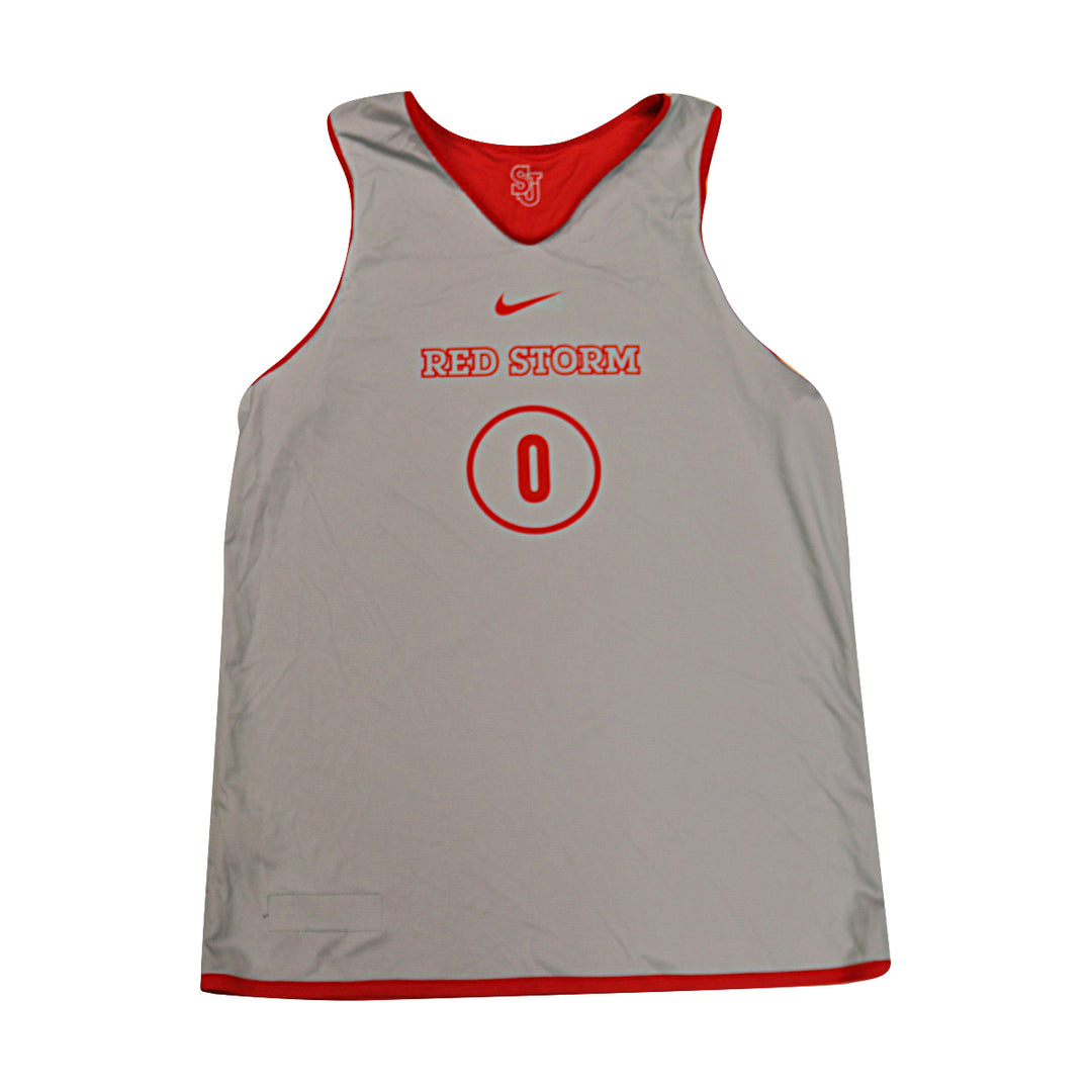 St. John's University Issued Reversible Red/Grey Practice Jersey #0