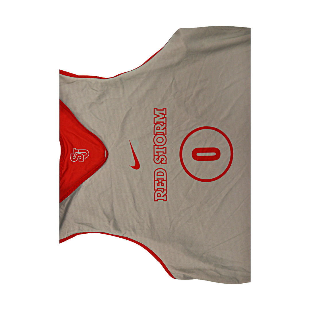 St. John's University Issued Reversible Red/Grey Practice Jersey #0