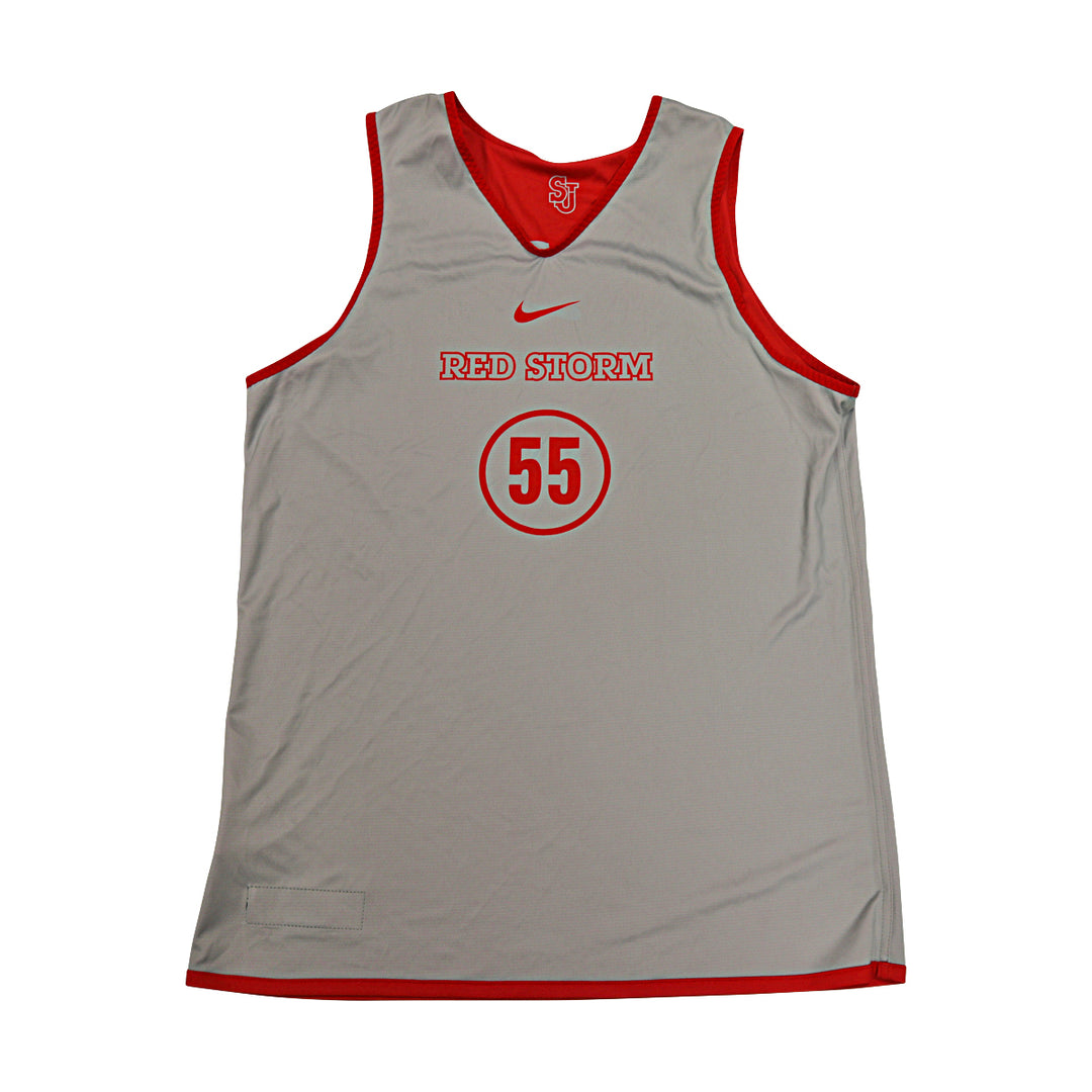 St. John's University Issued Reversible Red/Grey Practice Jersey #55