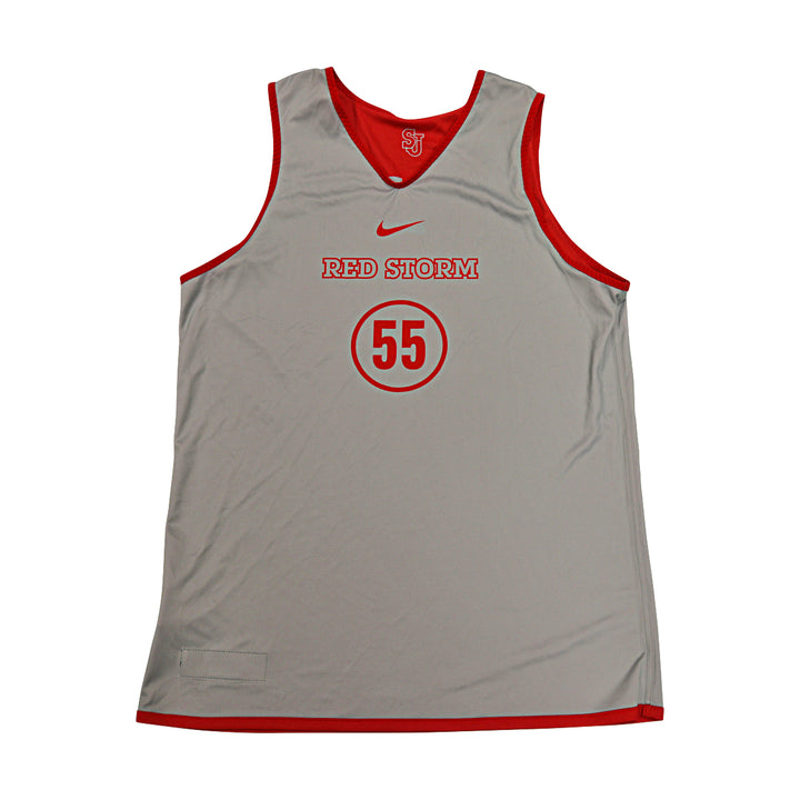 St. John's University Issued Reversible Red/Grey Practice Jersey #55