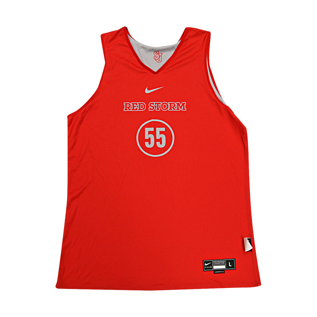 St. John's University Issued Reversible Red/Grey Practice Jersey #55