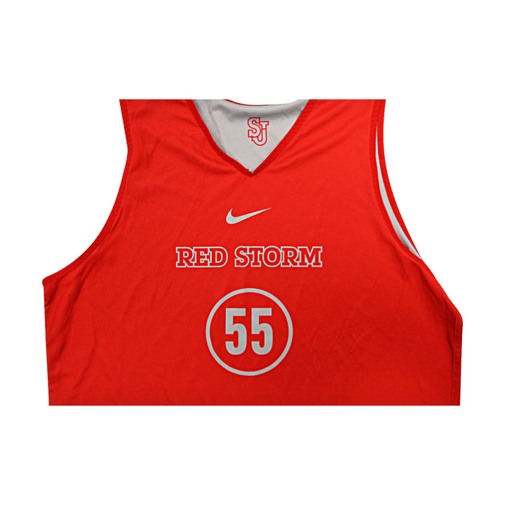 St. John's University Issued Reversible Red/Grey Practice Jersey #55
