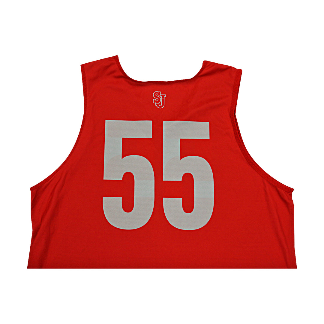 St. John's University Issued Reversible Red/Grey Practice Jersey #55