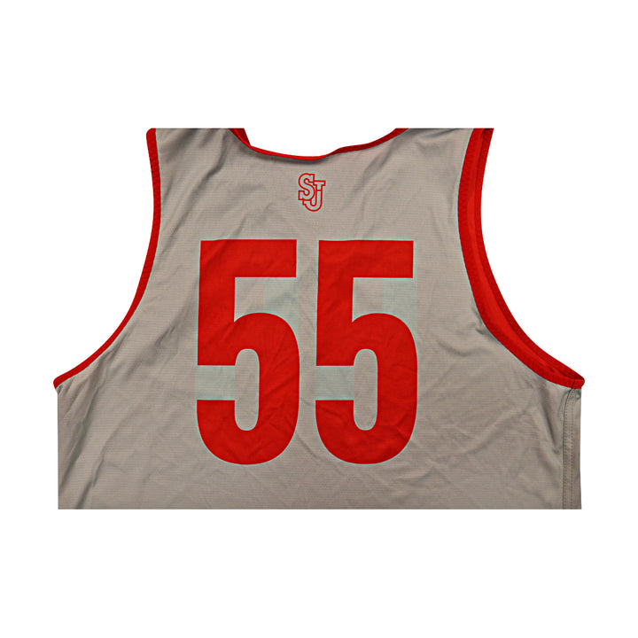 St. John's University Issued Reversible Red/Grey Practice Jersey #55