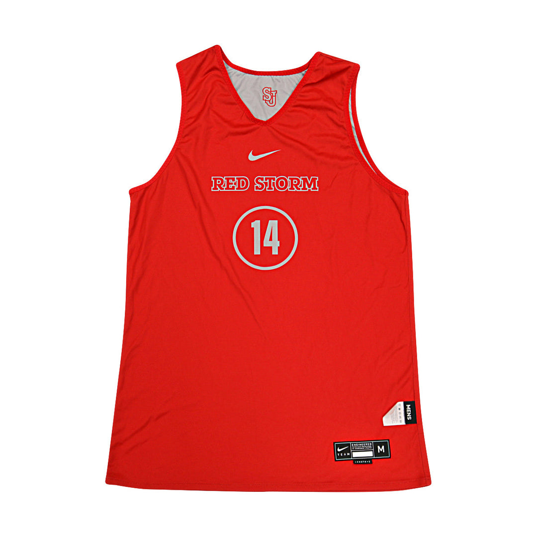 St. John's University Issued Reversible Red/Grey Practice Jersey #14