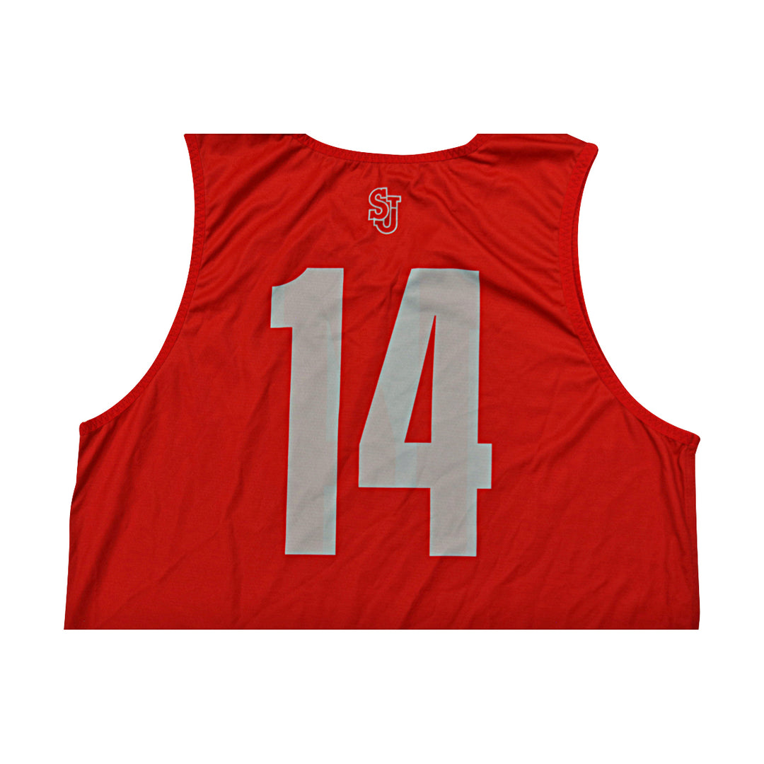 St. John's University Issued Reversible Red/Grey Practice Jersey #14
