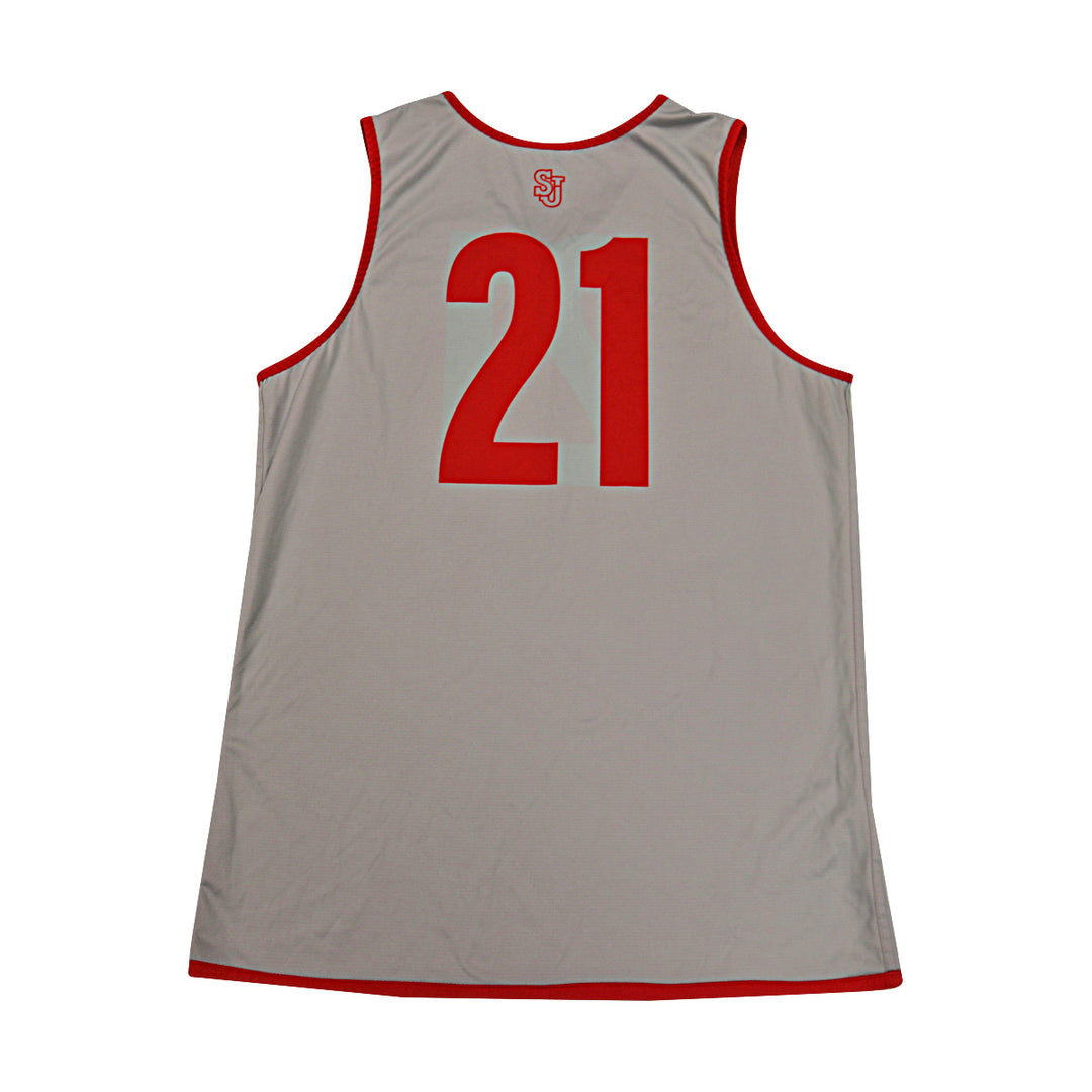 St. John's University Issued Reversible Red/Grey Practice Jersey #21