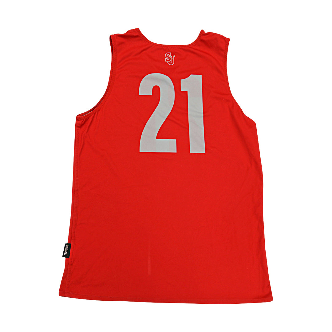 St. John's University Issued Reversible Red/Grey Practice Jersey #21