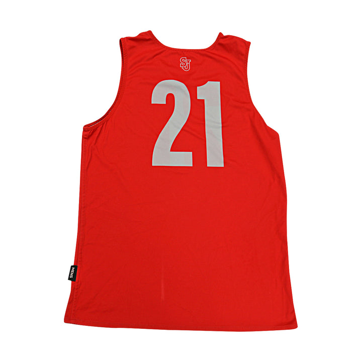 St. John's University Issued Reversible Red/Grey Practice Jersey #21