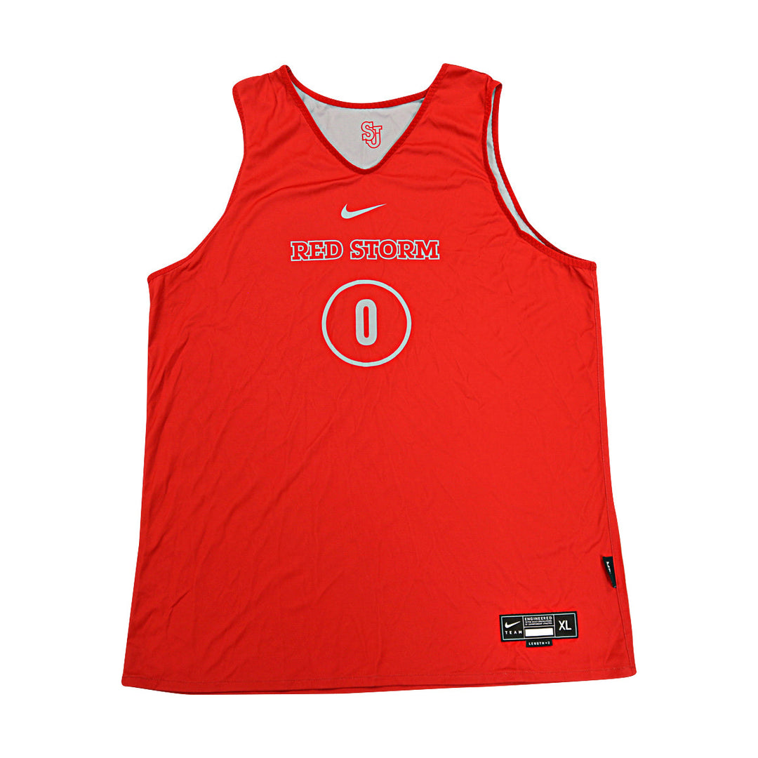 St. John's University Issued Reversible Red/Grey Practice Jersey #0