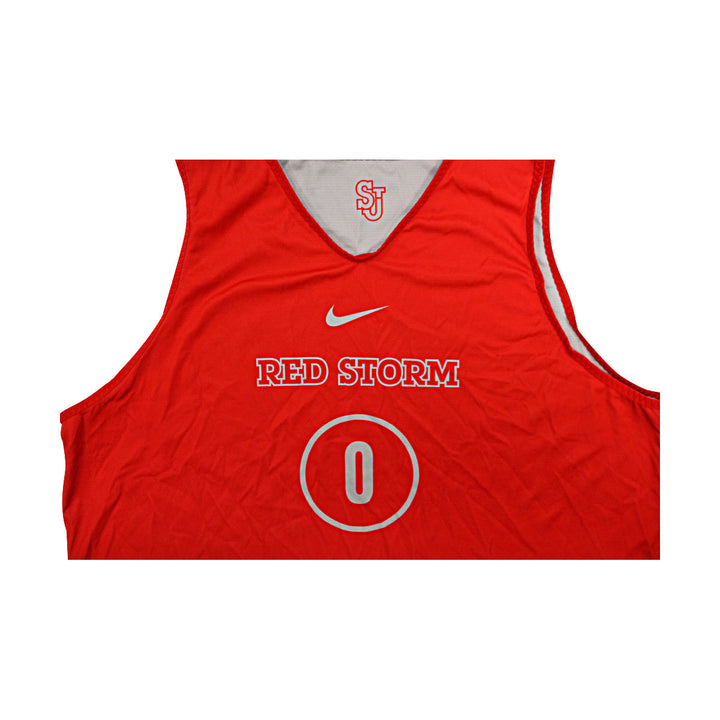 St. John's University Issued Reversible Red/Grey Practice Jersey #0