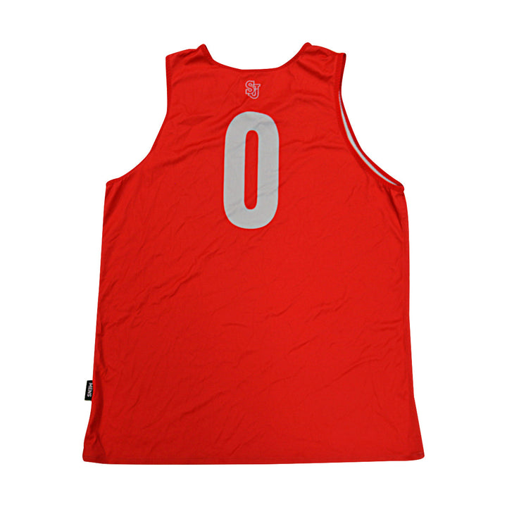 St. John's University Issued Reversible Red/Grey Practice Jersey #0