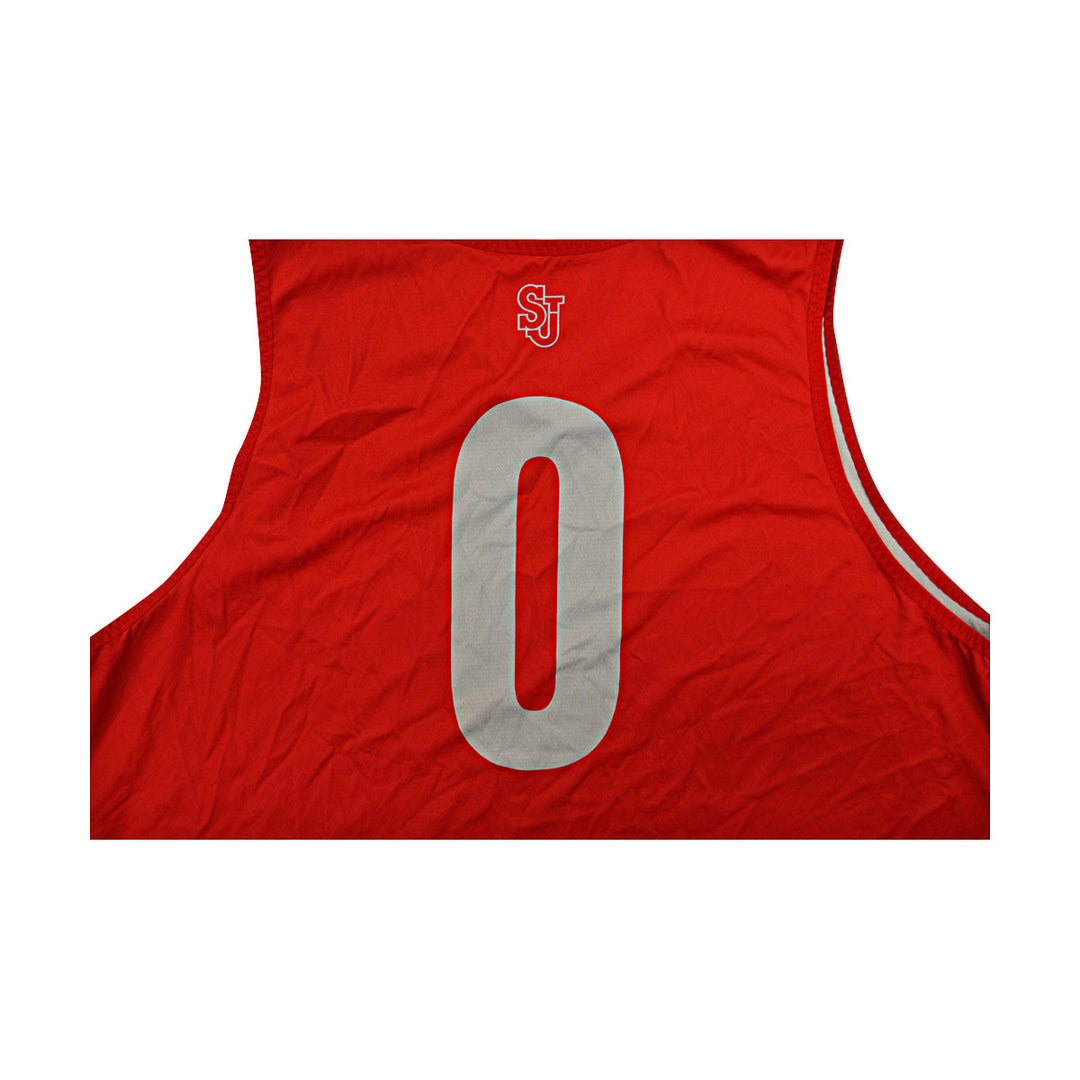 St. John's University Issued Reversible Red/Grey Practice Jersey #0