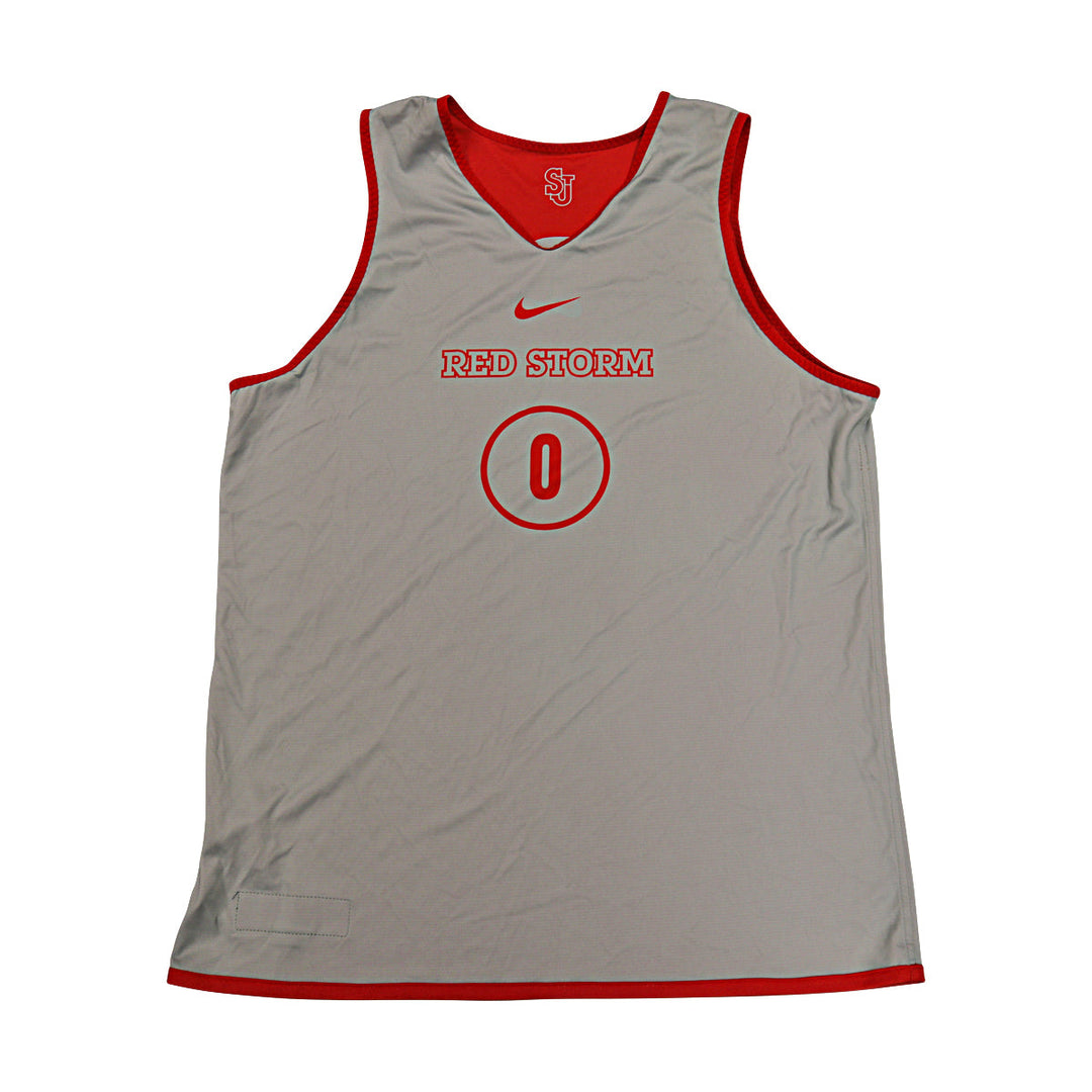 St. John's University Issued Reversible Red/Grey Practice Jersey #0