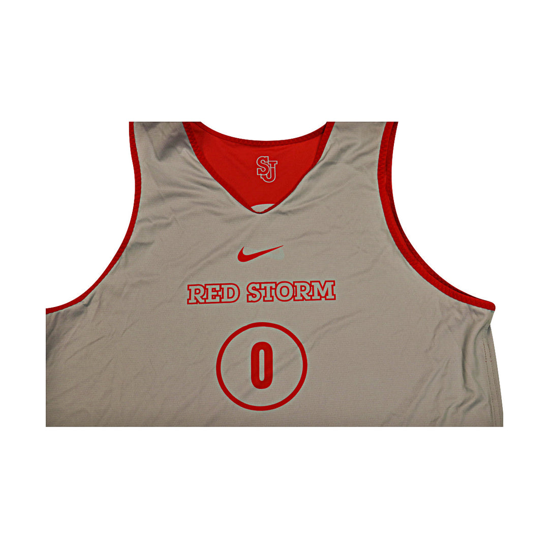 St. John's University Issued Reversible Red/Grey Practice Jersey #0