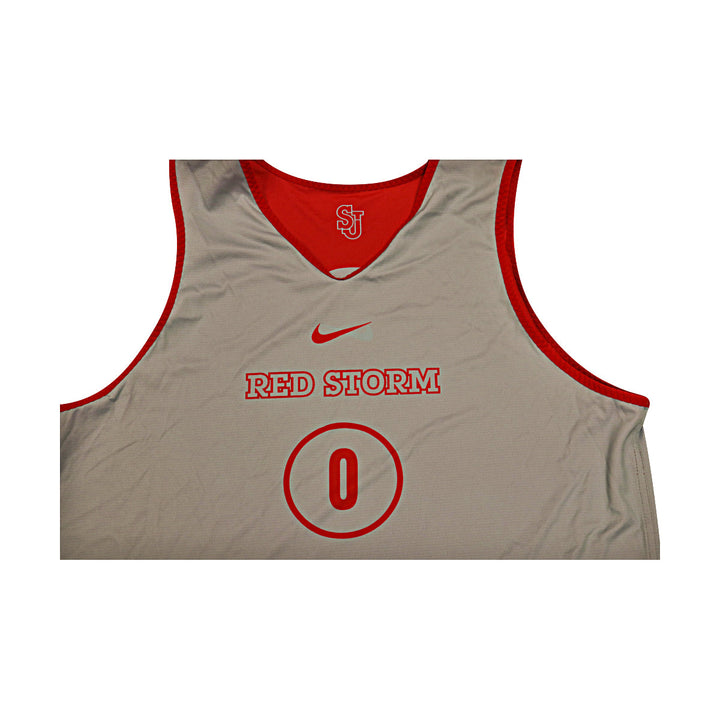 St. John's University Issued Reversible Red/Grey Practice Jersey #0