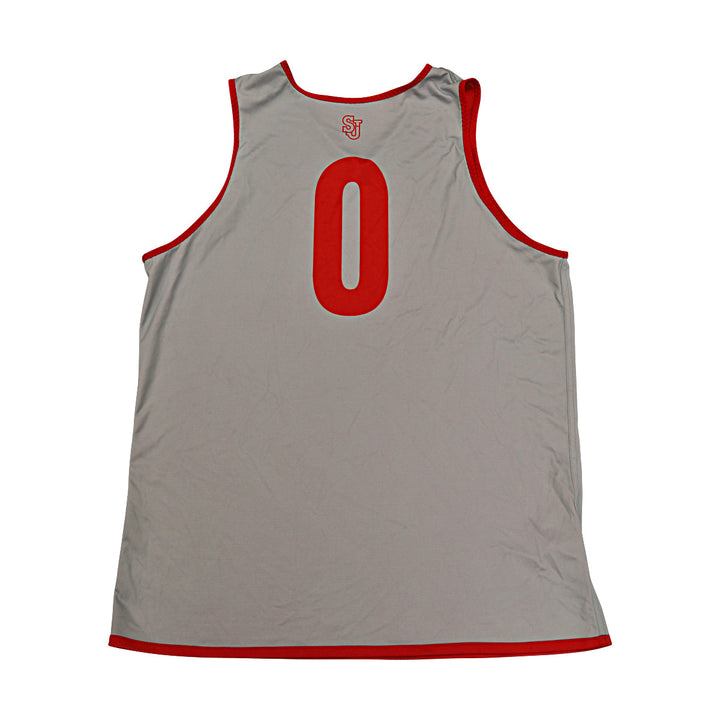 St. John's University Issued Reversible Red/Grey Practice Jersey #0