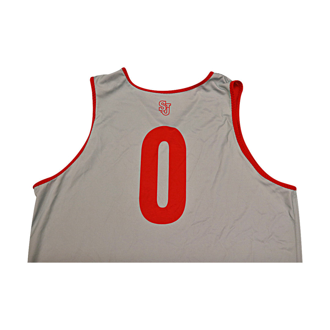 St. John's University Issued Reversible Red/Grey Practice Jersey #0