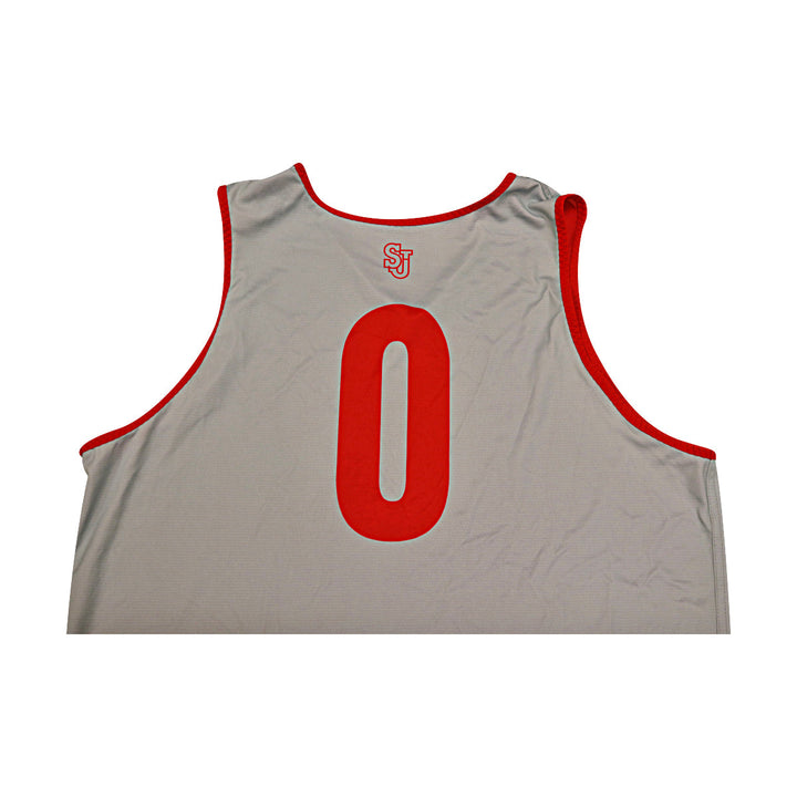 St. John's University Issued Reversible Red/Grey Practice Jersey #0