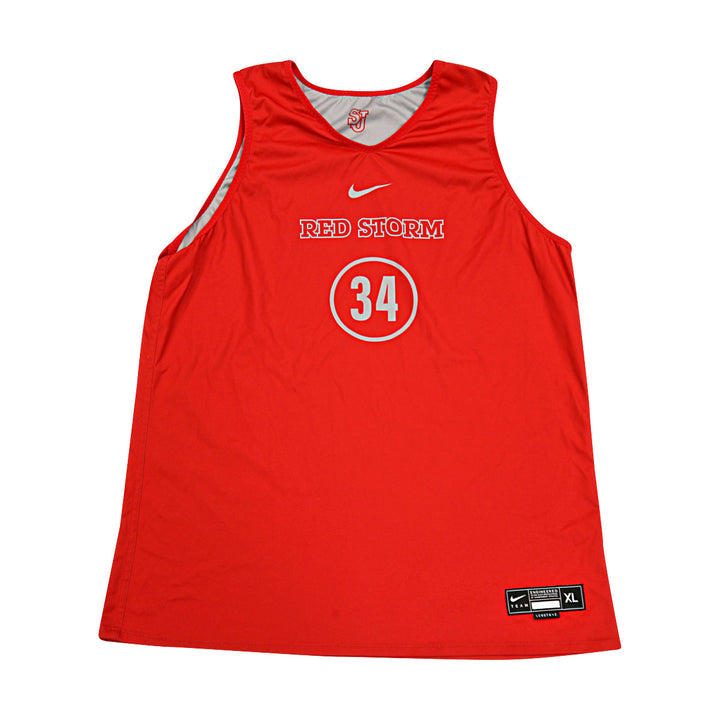 St. John's University Issued Reversible Red/Grey Practice Jersey #34