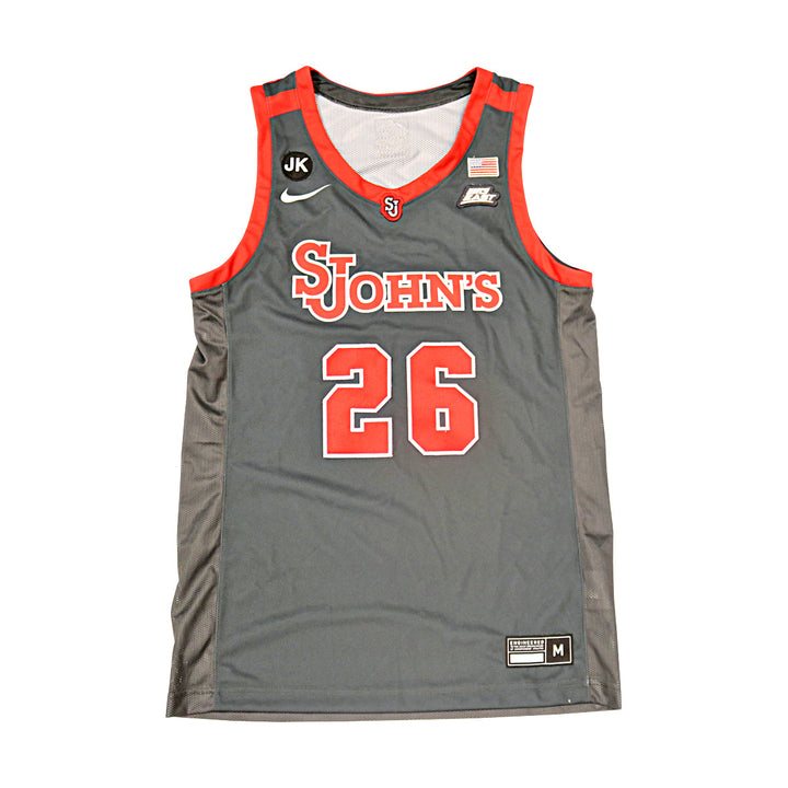 St. John's University 2025-2026 Basketball Grey/Red Jersey #26 M