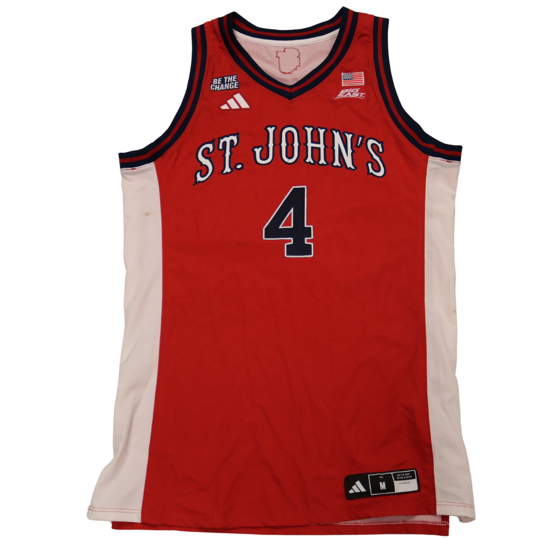 Oziyah Sellers St. John’s University 2025-2026 Game Used Red Jersey 1/24/26 vs. Xavier Pitino 900th Win Jersey