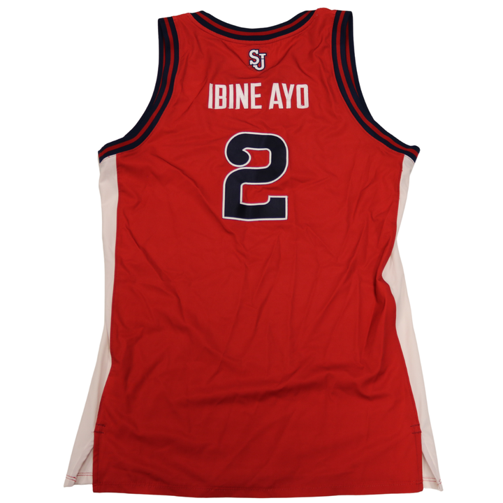 Sadiku Ibine Ayo St. John’s University 2025-2026 Game Used Red Jersey 1/24/26 vs. Xavier Pitino 900th Win Jersey
