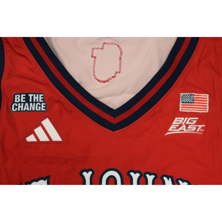 Joson Sanon St. John’s University 2025-2026 Game Used Red Jersey 1/24/26 vs. Xavier Pitino 900th Win Jersey