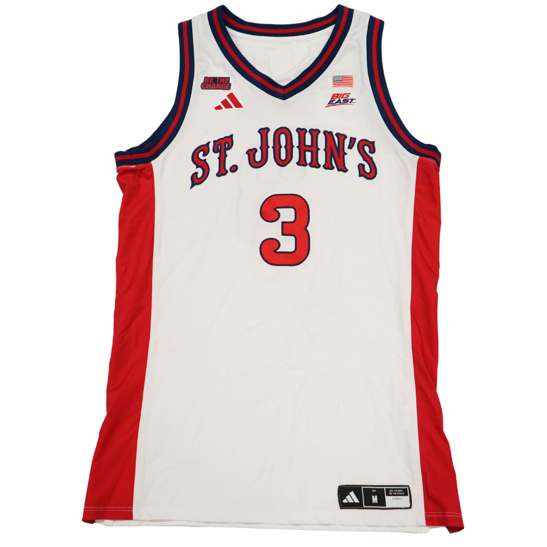 Joson Sanon St. John?s University 25-26 Game Used Home Jersey St.Johns LOA