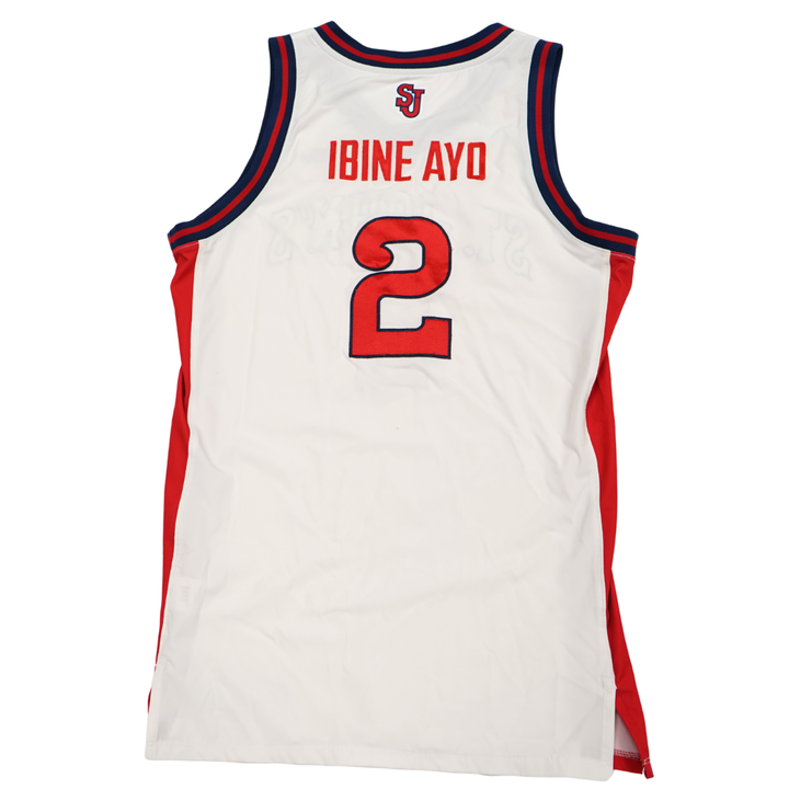 Sadiku Ibine Ayo St. John?s University 25-26 Game Used Home Jersey St.Johns LOA