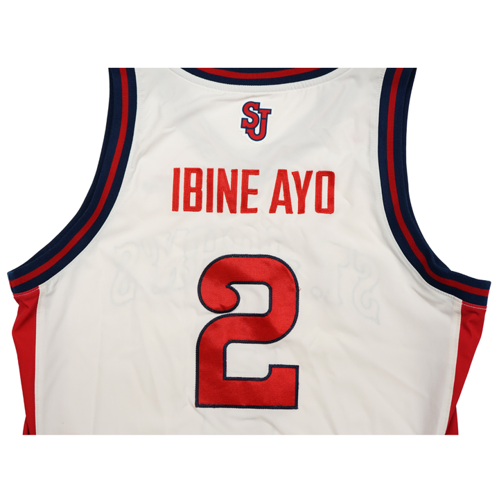 Sadiku Ibine Ayo St. John?s University 25-26 Game Used Home Jersey St.Johns LOA