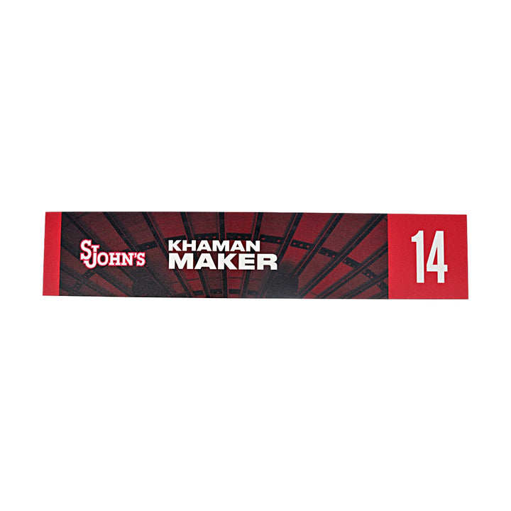 Khaman Maker St. John's University Madison Square Garden Lockeroom Nameplate