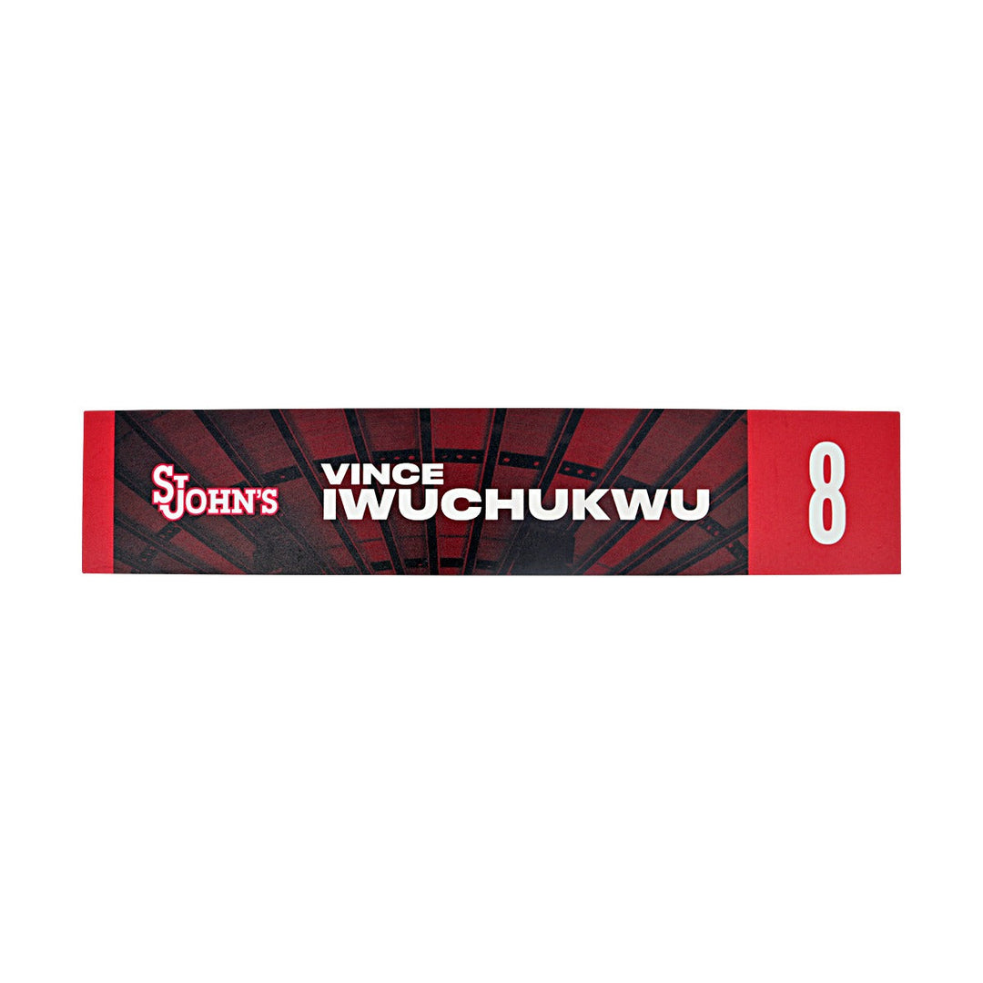 Vince Iwuchuku St. John's University Madison Square Garden Lockeroom Nameplate-1