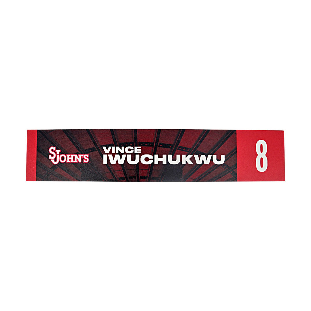 Vince Iwuchuku St. John's University Madison Square Garden Lockeroom Nameplate-2